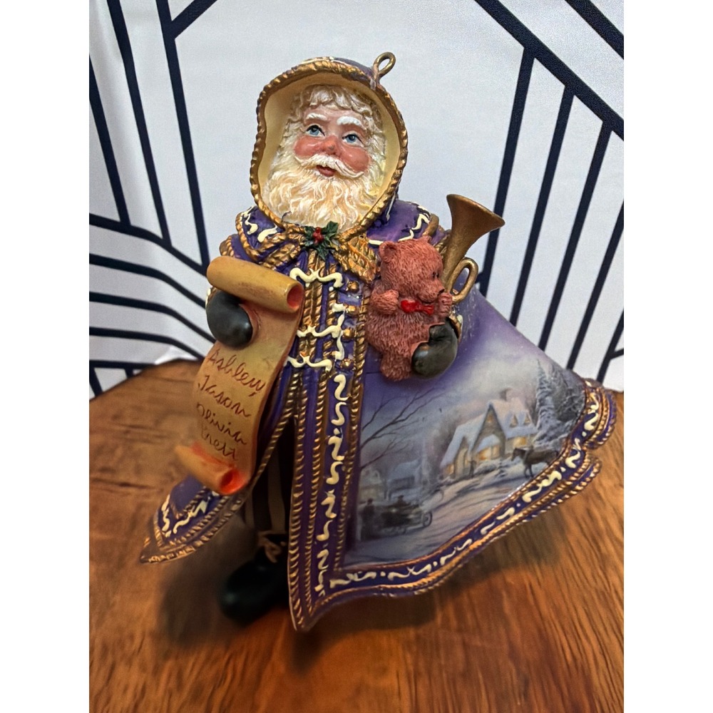 Thomas Kinkade santa han painted